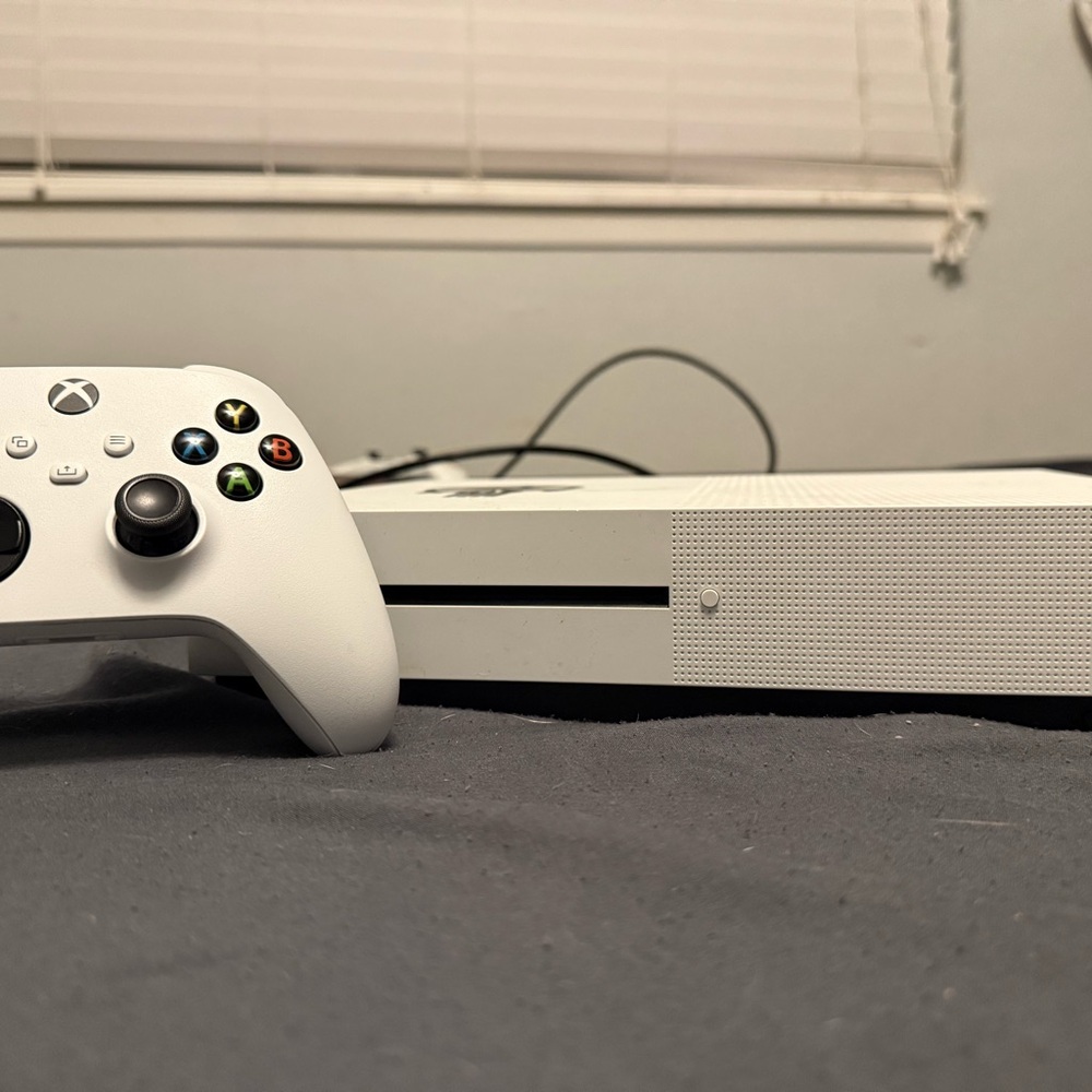 White Gaming Console with Controller
